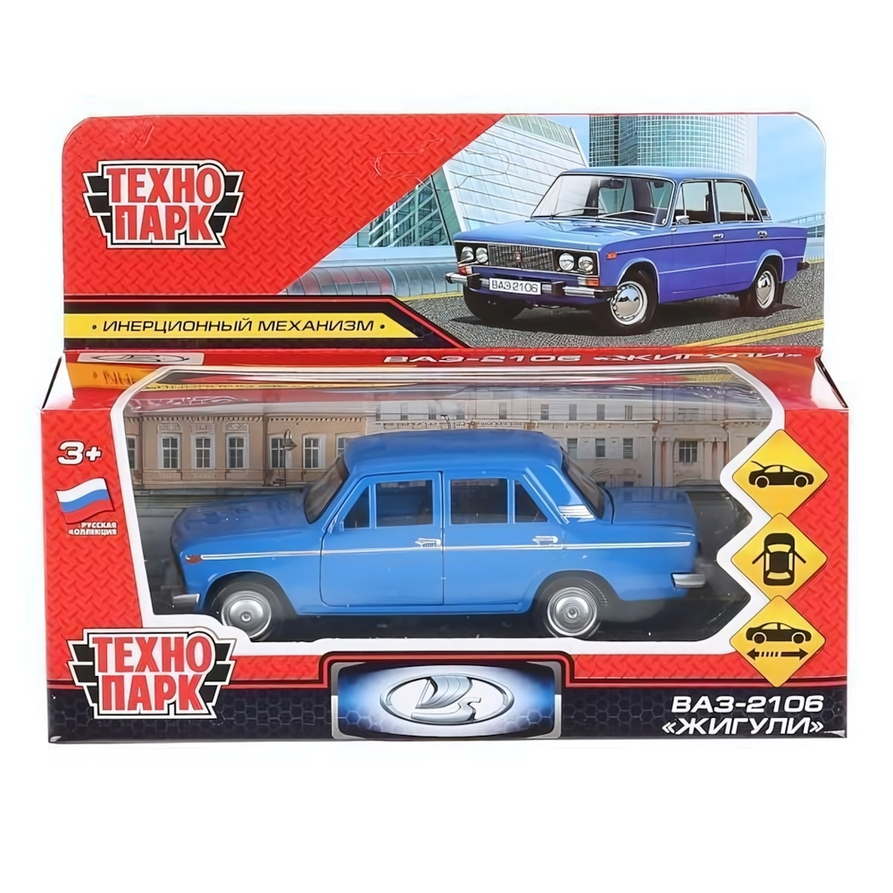 Модель ин. мет. "Жигули ВАЗ-2106" 12см. открыв. двери, багажн. синий 2106-12-BU (Технопарк)