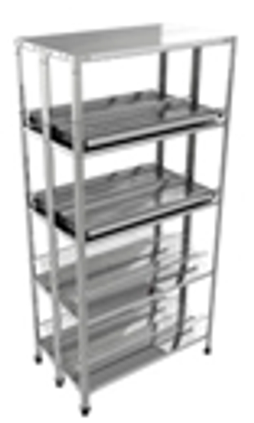 Стеллаж нержавеющий для посуды "Профи" СПн-33/4, 880х520х1800 мм