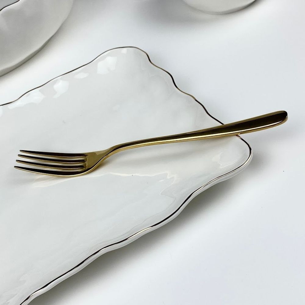 Lenardi 305-286 Набор из 2 прямоугольных блюд 30,5х20,5х3см ВАНЕССА ЗОЛОТО в под.уп.(х8)Фарфор