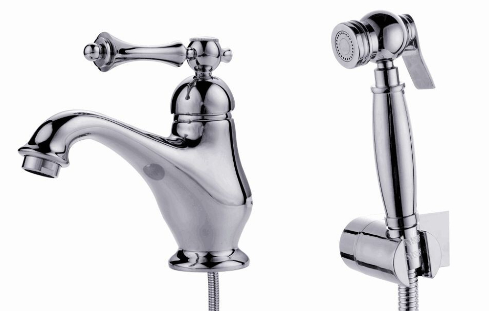 77051 Смеситель для умыв. с гиг. под. GANZER  (10/1шт)