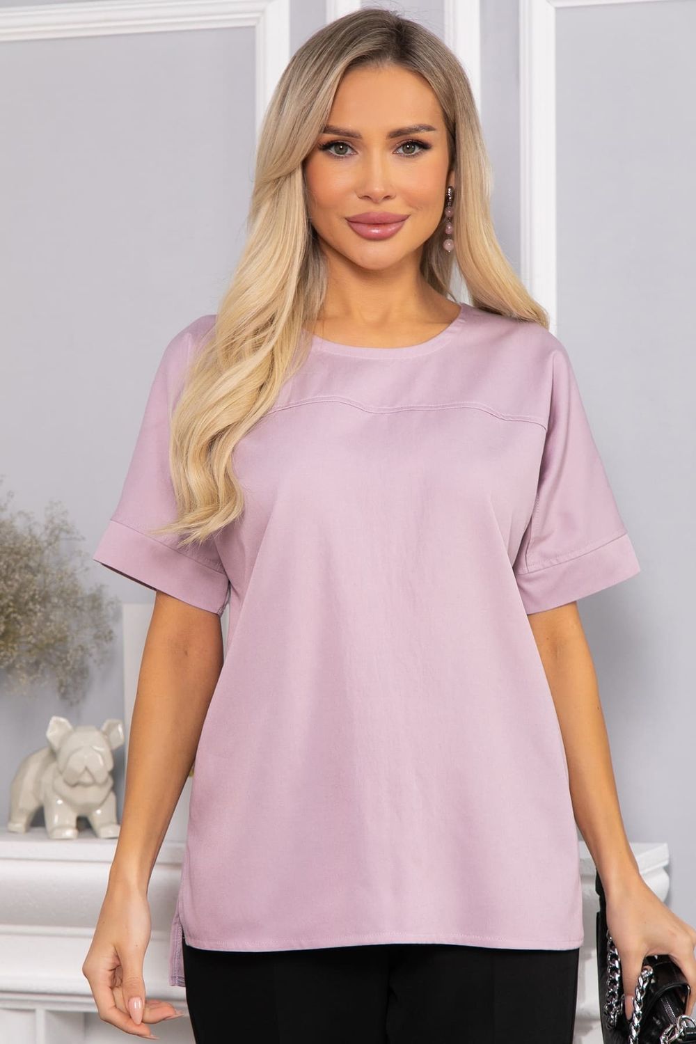 Блуза Лореаль (пудро-лиловая) Б14605-47М LT Collection