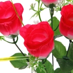 Цветы искусственные 30см «Розы» 5 цветков розовые