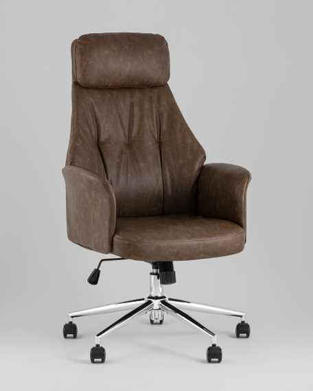 Кресло офисное TopChairs Neoma коричневый экокожа