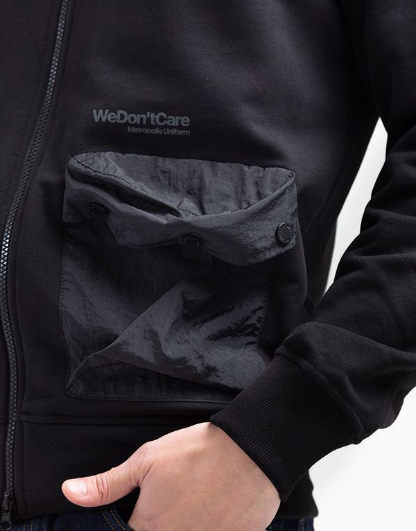 Худи We Don’t Care Rolled Up Zip Hoodie Black - фото 8