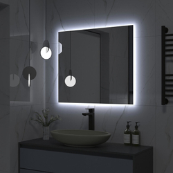 Зеркало "Trezhe Led" 800х700 с бесконтактным сенсором, холодная подсветка