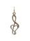 Подвеска Сердце Скрипичный ключ из бронзы, фото сзади на белом фоне