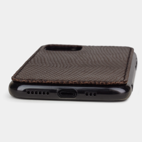 Special order: Чехол-накладка для iPhone 11 Pro из натуральной кожи ящерицы, коричневого цвета