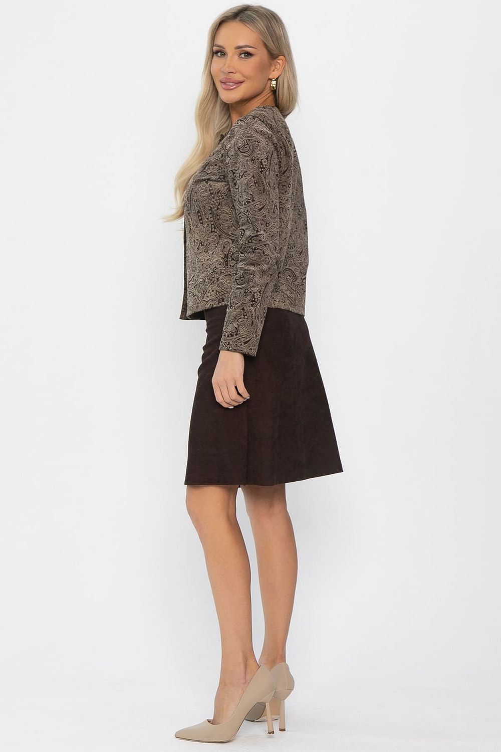 Костюм с юбкой Мэдди (коричневый) К14340-10М LT Collection