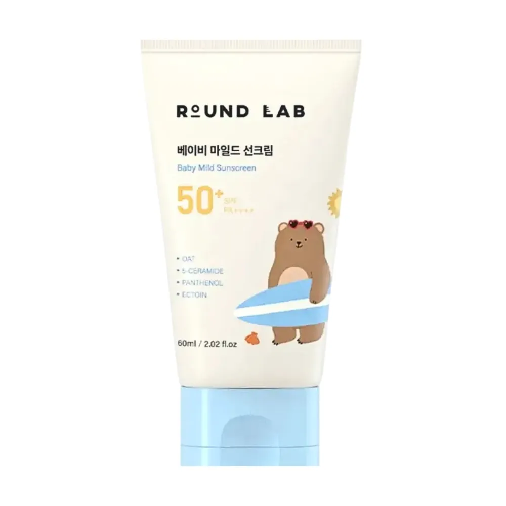 Детский солнцезащитный крем для чувствительной кожи Round Lab Baby Mild Sunscreen SPF50+ PA++++  60 мл
