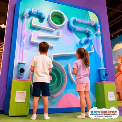 Интерактивный игровой комплекс «Неоновый поток», 2,44×0,5×2,44 м