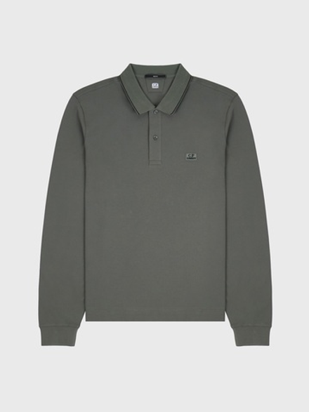 Поло с длинным рукавом C.P. Company Stretch Piquet Line Slim Dark Green