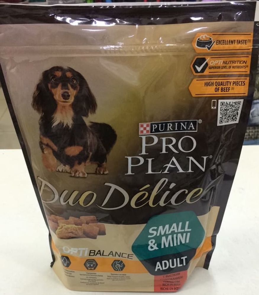 Сухой корм Pro Plan Duo Delice для взрослых собак мелких и карликовых пород, с высоким содержанием говядины, Пакет 700 г