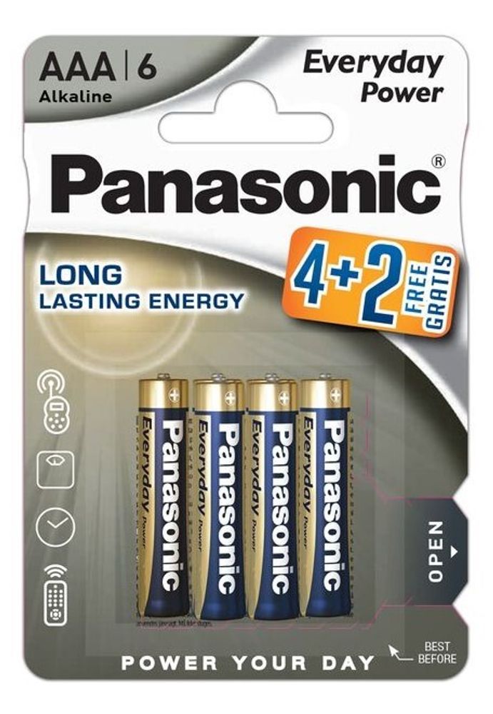 Батарейка PANASONIC LR03 EVERYDAY power bl/4**