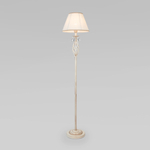 Напольный светильник с хрусталем 10073/1 белый с золотом