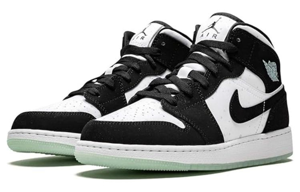 Jordan 1 Mid White Black Teal Tint GS