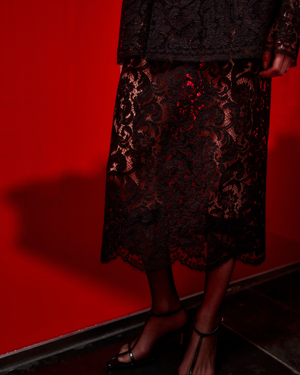 Юбка из кружева Рьешар Мареско черный