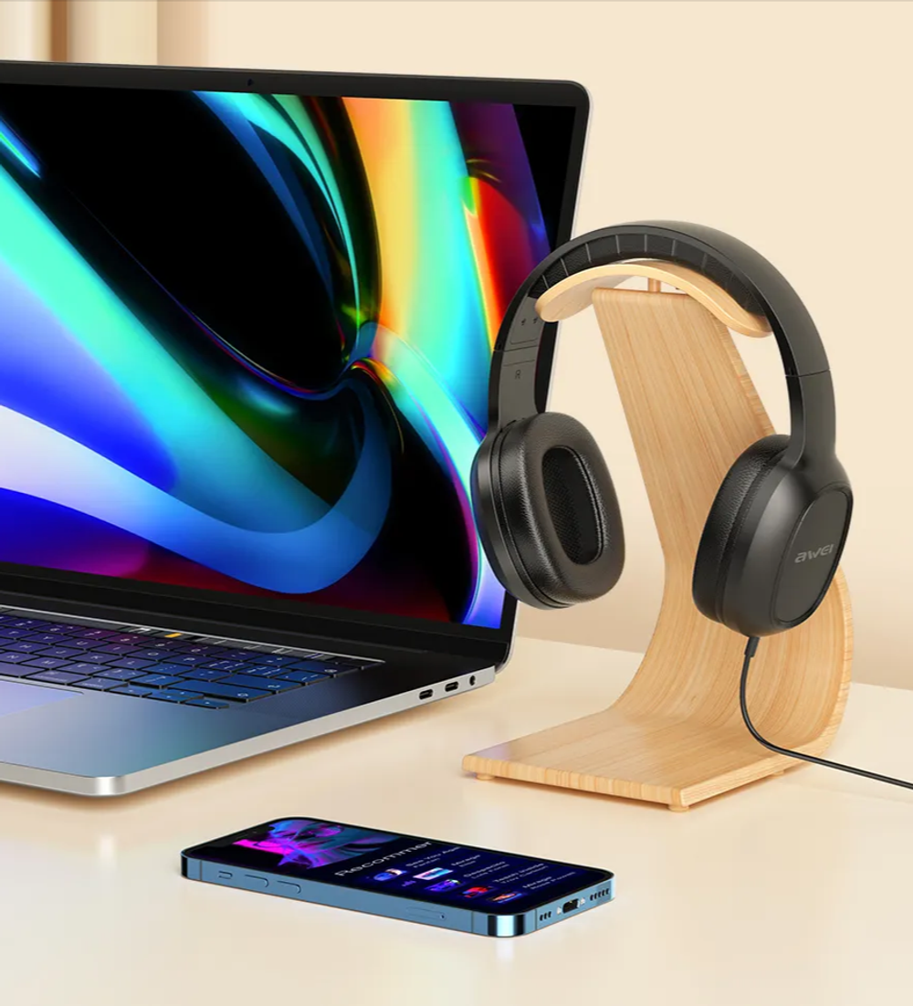 Наушники проводные Awei GM-6 (1.2м./пульт) накладные