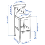 Барный стул - IKEA INGOLF/ИНГОЛЬФ ИКЕА, 40х46х102 см, белый