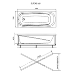 Ванна акриловая прямоугольная ТРИТОН Европа 170 (1700х700х420 мм)