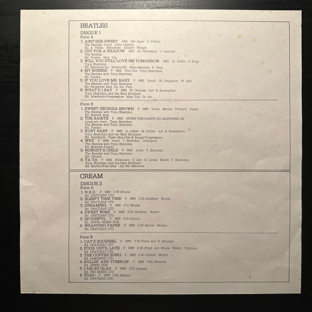 Сборник First Years Of Who, Cream, Procol Harum, Beatles 4LP (Европа)