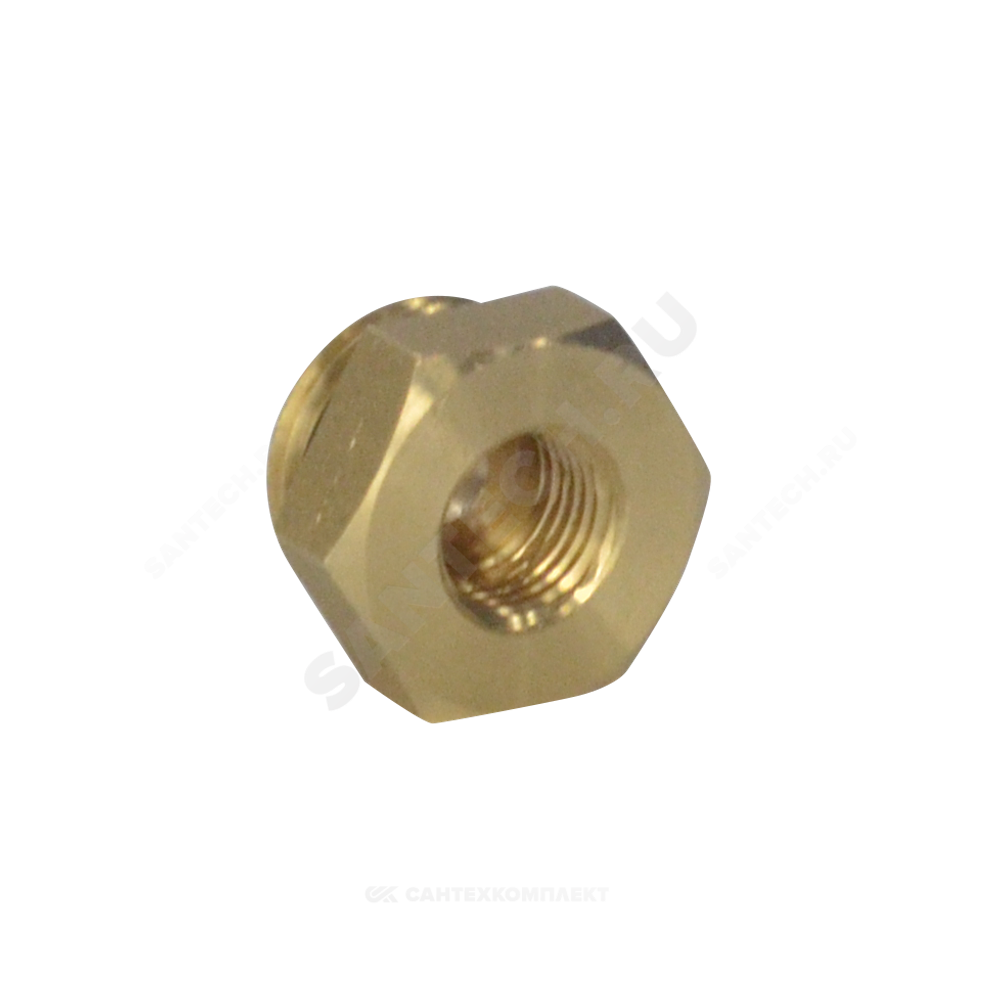 Футорка латунь Ду 15х8 (1/2"х1/4") с резиновым кольцом НР/ВР Апогей 310013