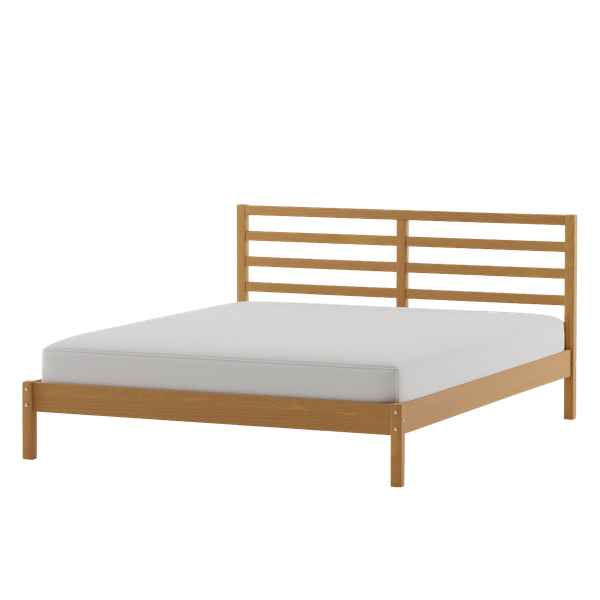 Кровать двуспальная 180х200 Тарва из массива сосны с основанием, бейц