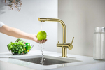 AQ1385BG ЕВРОПА смеситель для кухни с подключением к фильтру питьевой воды, шлиф. золото