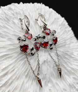 Набор для создания серег Triangle, Red/Silver