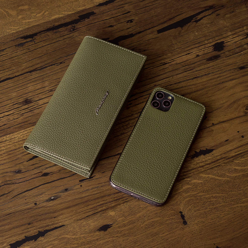 Мужской кожаный кошелек, теленок зеленого цвета