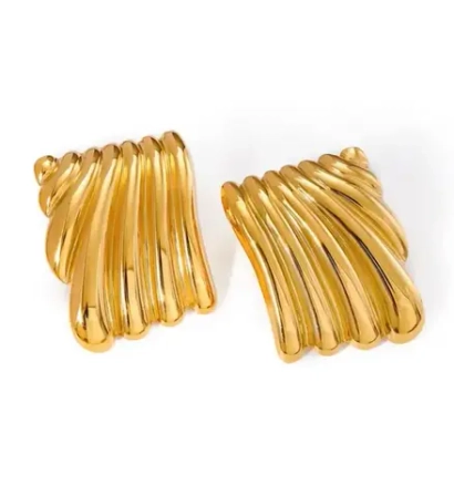 Серьги золотые Слой, Золотые