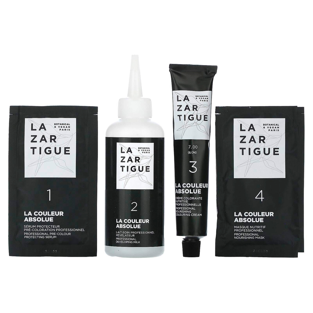Lazartigue, Стойкая краска для волос с растительными экстрактами, 7.00 для блонда, 1 нанесение