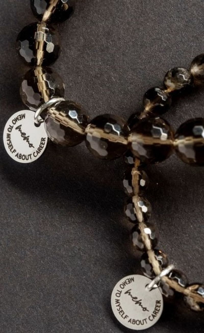 Браслет "Concentration & Energy" из раухтопаза 8 мм с подвеской