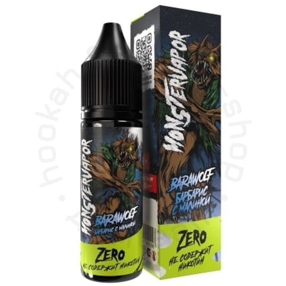 Жидкость MONSTERVAPOR BARAWOLF с ароматом барбариса с малиной, 0 мг/см³, 30 мл. ZERO.