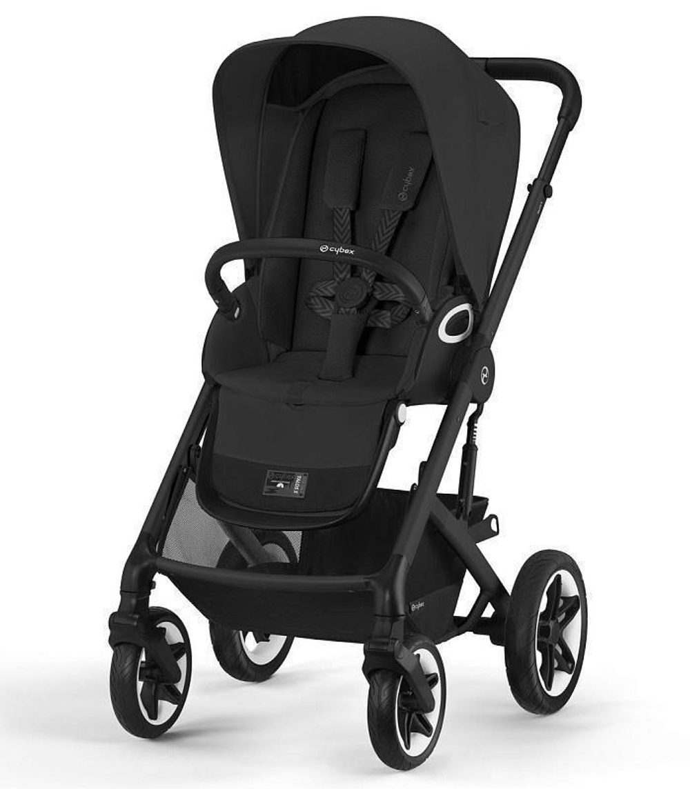Коляска Cybex Talos S Lux BLK complete Aton B2 Steel Grey Base One 4 в 1 Moon Black с дождевиками