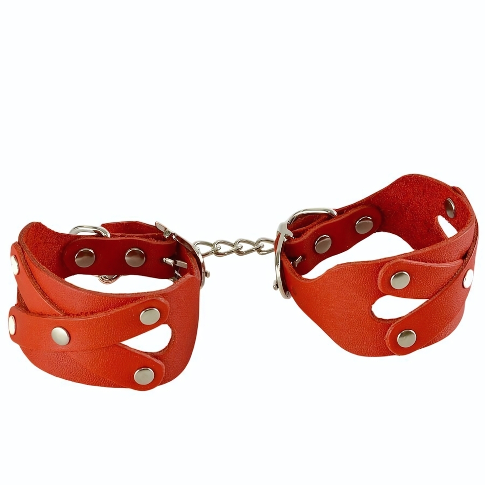 Красные наручники «Цезарь» (Цвет: красный)