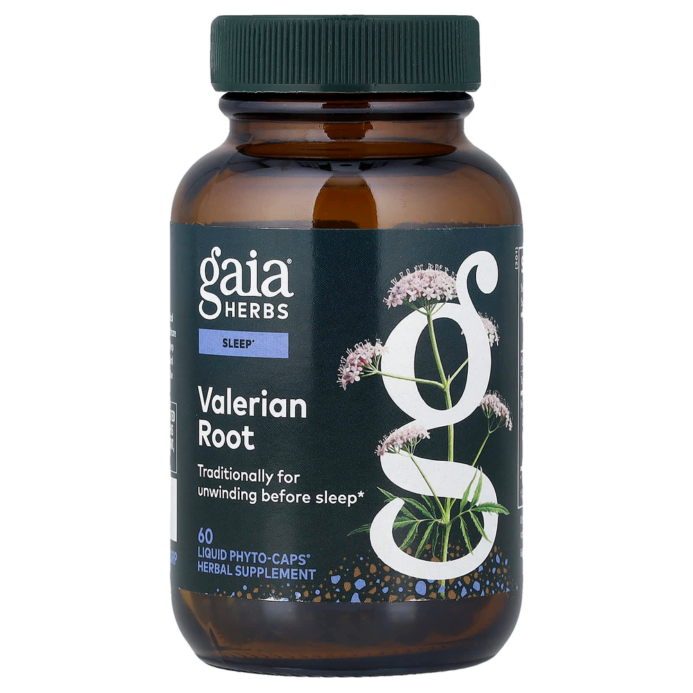 Gaia Herbs, корень валерианы, 60 Liquid Phyto-Caps®