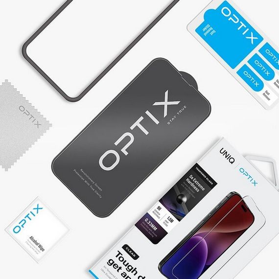 Защитное стекло Uniq OPTIX (+installer) для iPhone 15 Pro Clear (IP6.1P(2023)-CLEAR)