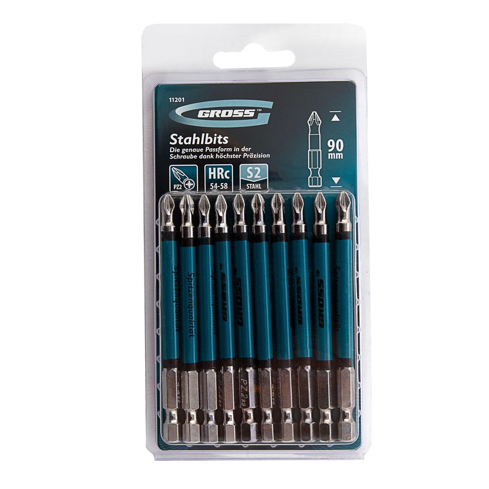 Бита PZ2 х 90, сталь S2, 10 шт. Gross, 11201