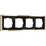 Рамка на 4 поста Baguette (черный/латунь)