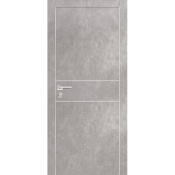 Межкомнатная дверь экошпон Profilo Porte PX-15 серый бетон с алюминиевой кромкой с 2-х сторон