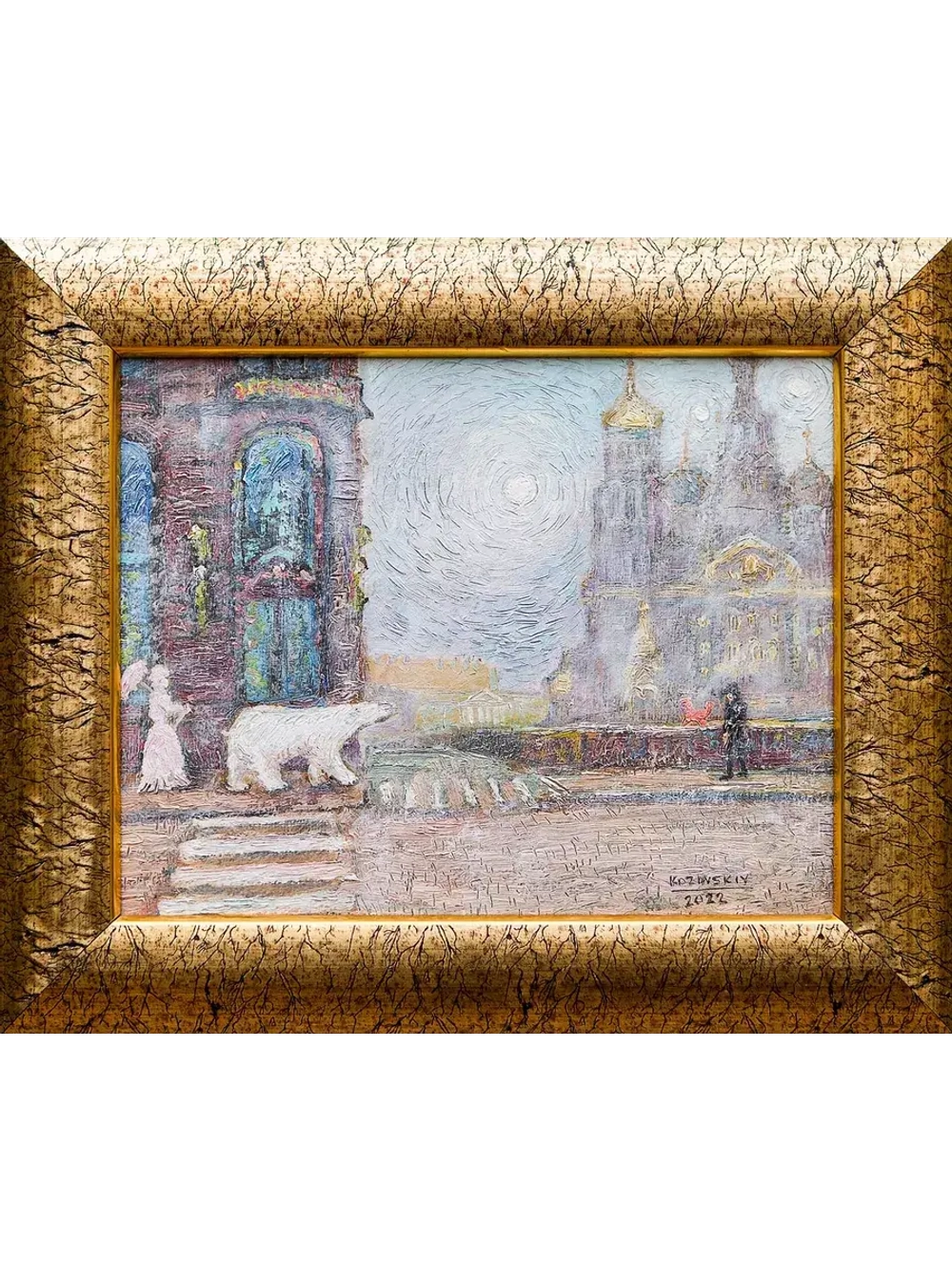 Картина маслом "У дома Зингера" Козинский