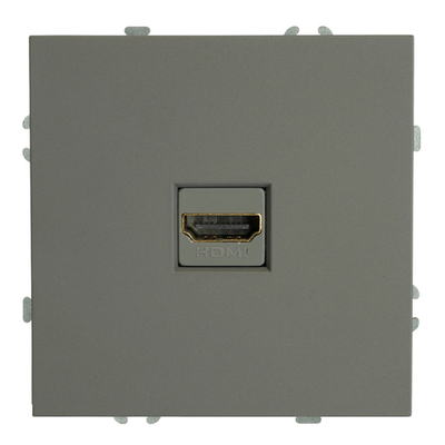 Розетка HDMI 2.0 Type A (механизм), серия Эмили, STEKKER, RST00-5118-10, платиново-серый, soft touch 50170