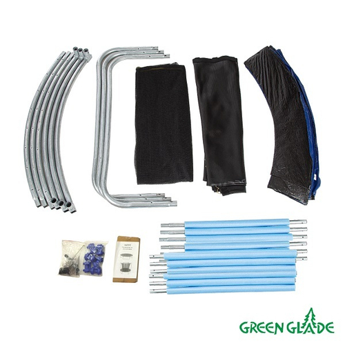Батут уличный Green Glade с сеткой 10-футовый 3 ножки 6 стоек без верх.кольца