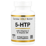 California Gold Nutrition, 5-HTP с витаминами B6 и C, 60 растительных капсул