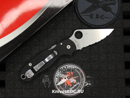 Складной нож Spyderco Para 3 223GS c клинком из стали CPM-S45VN, рукоять G10