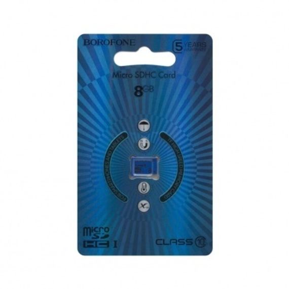 Yaddaş karti Карта памяти microSDHC BOROFONE I, 8GB, синий