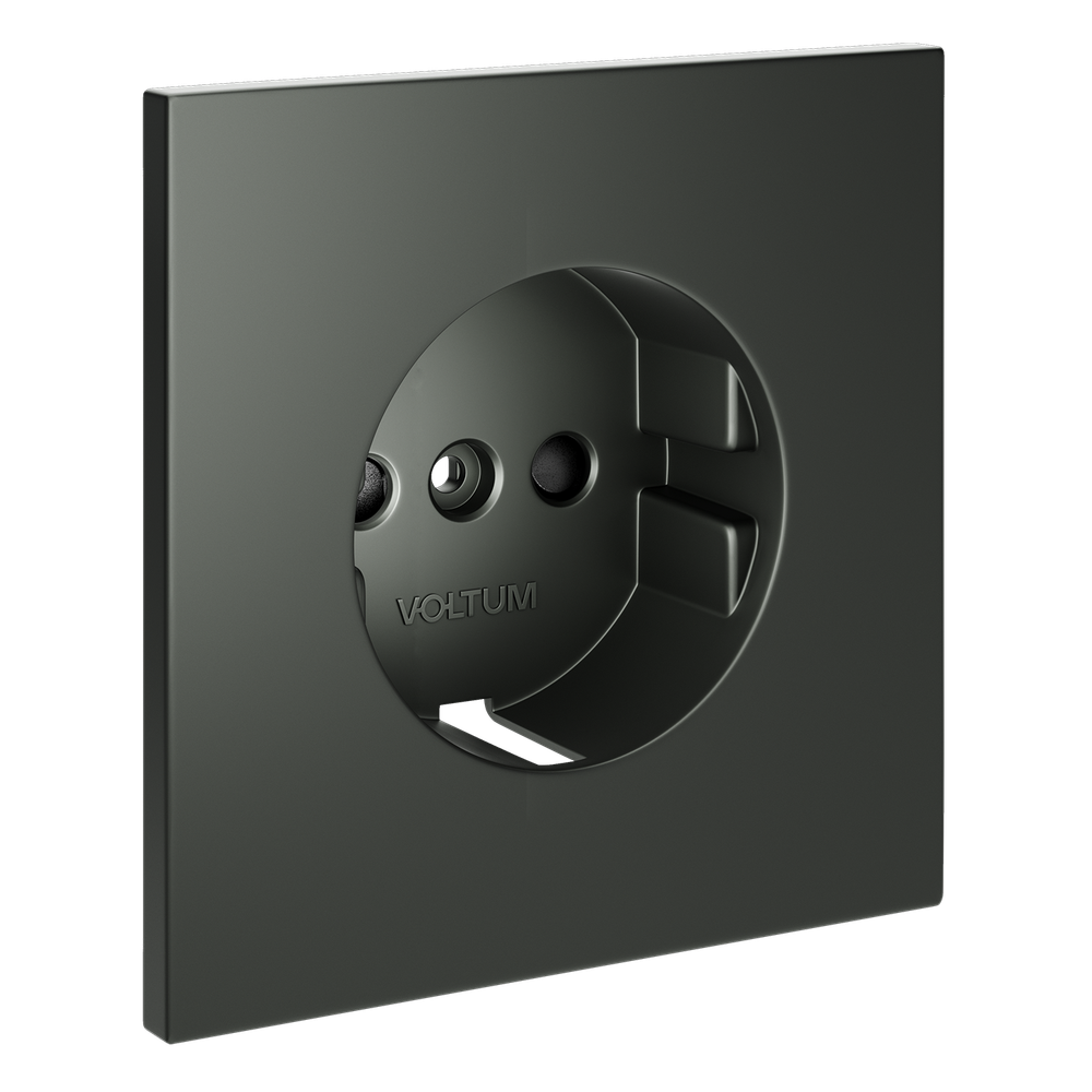 Накладка для розетки с заземлением и защитными шторками, S70 (титан)