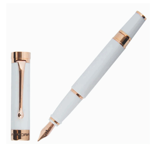 Перьевая ручка Aurora Edo White GT, перо - F, в подарочной коробке