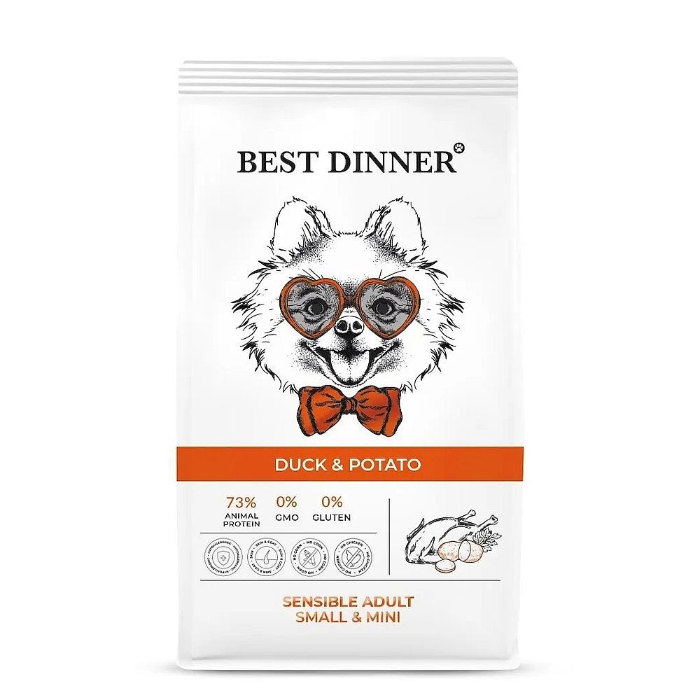 Сухой корм Best Dinner Adult Sensible Mini Duck &amp; Potato для собак мелких пород с уткой и картоф