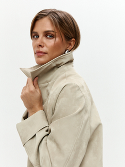 Куртка Сидни из экокожи в оттенке миндаля